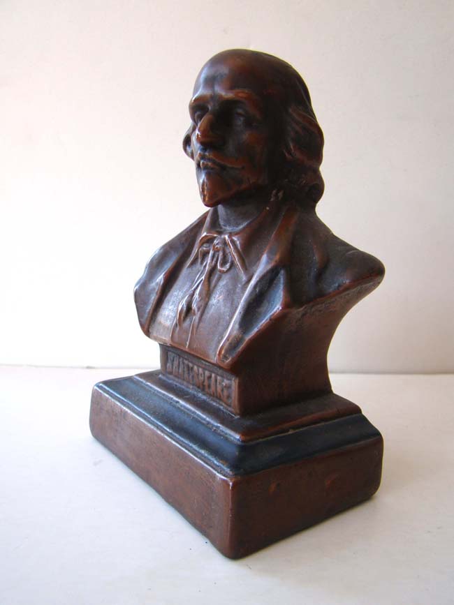 A nice pair of Shakespeare bookends made by the Pompeian Bronze Company circa 1925 — image 2